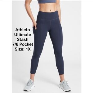 Athleta Ultimate Stash Pocket 7/8 Tight Navy 1X